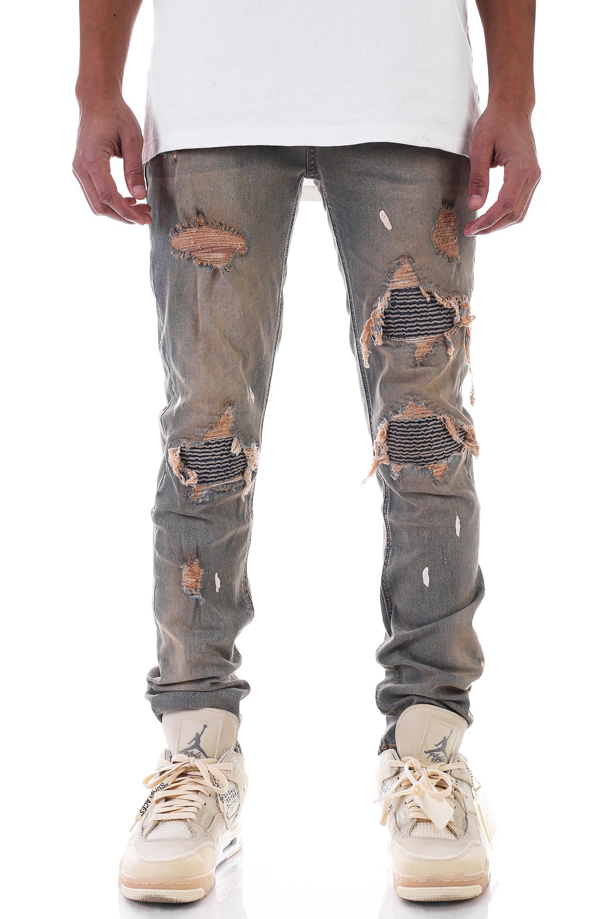 PINTUCK PATCHED JEANS – KDNK