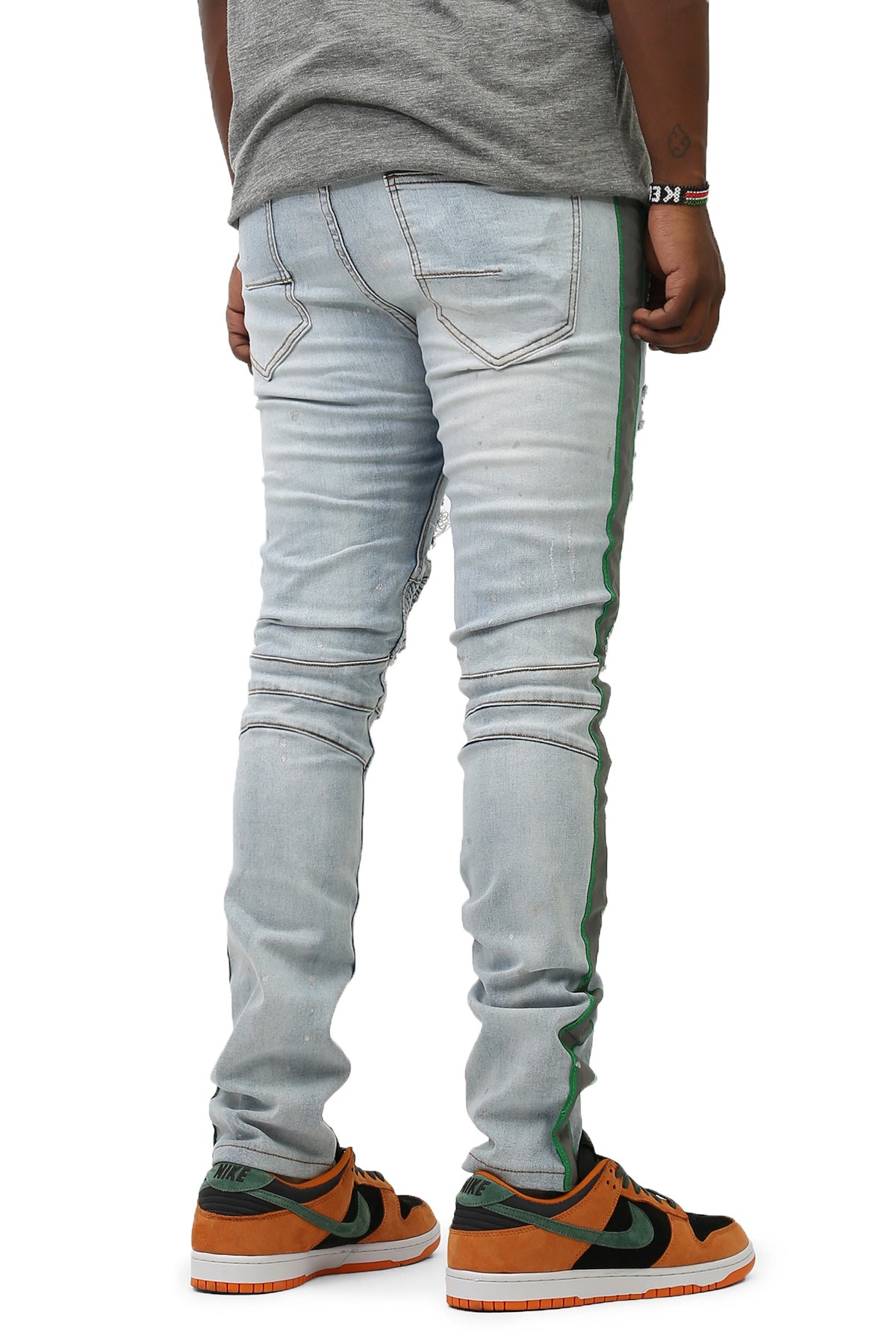 Reflective Taped Moto Jeans (Blue) (4907634098278)