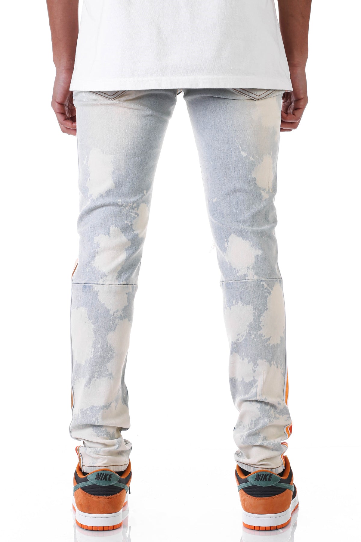 TRI-STRIPED BLEACHED JEANS