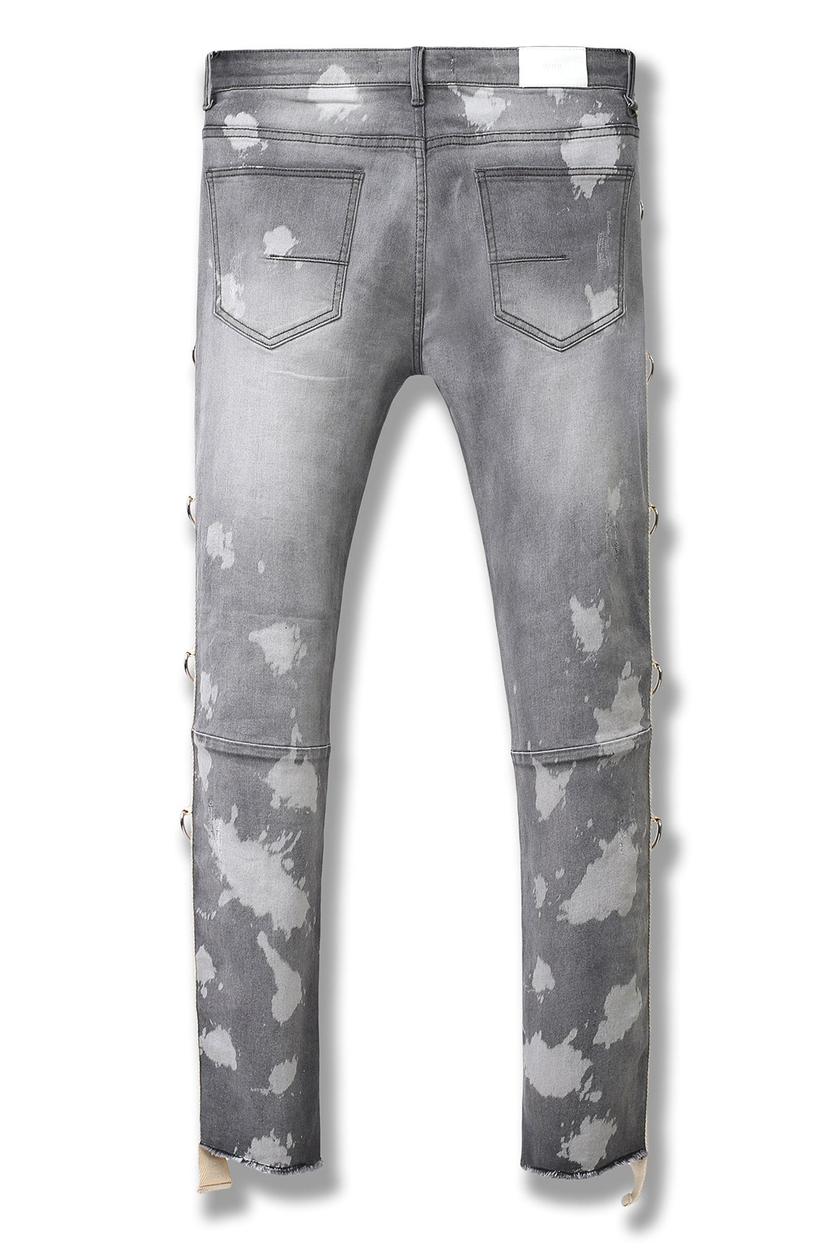 Bleached D-Ring Jeans (Grey) (6575546826854)