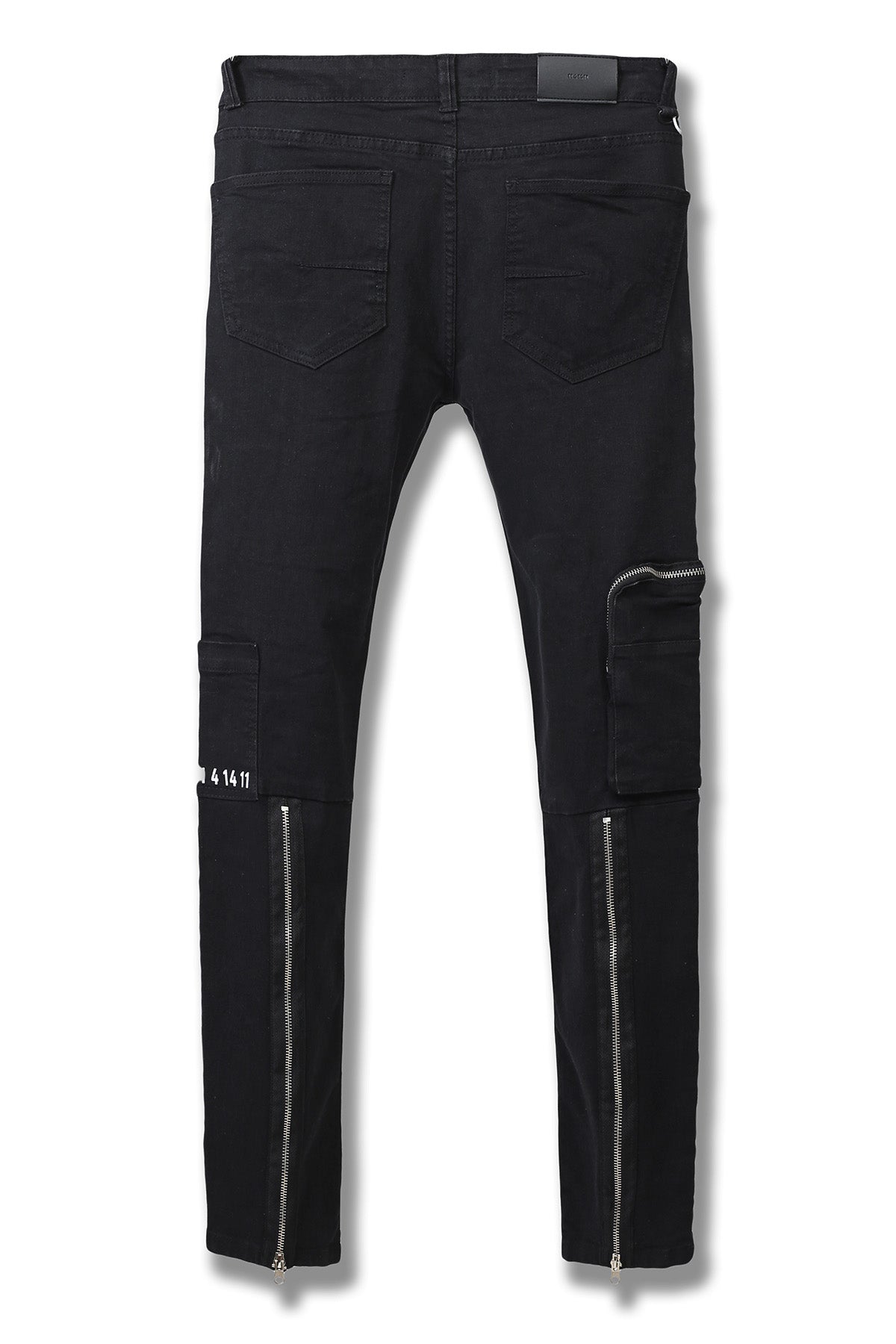 Zippered Cargo Jeans (Black) (6579519815782)