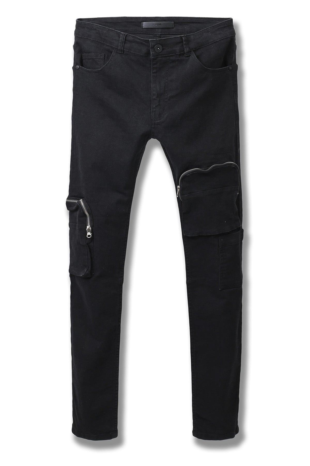Zippered Cargo Jeans (Black) (6579519815782)