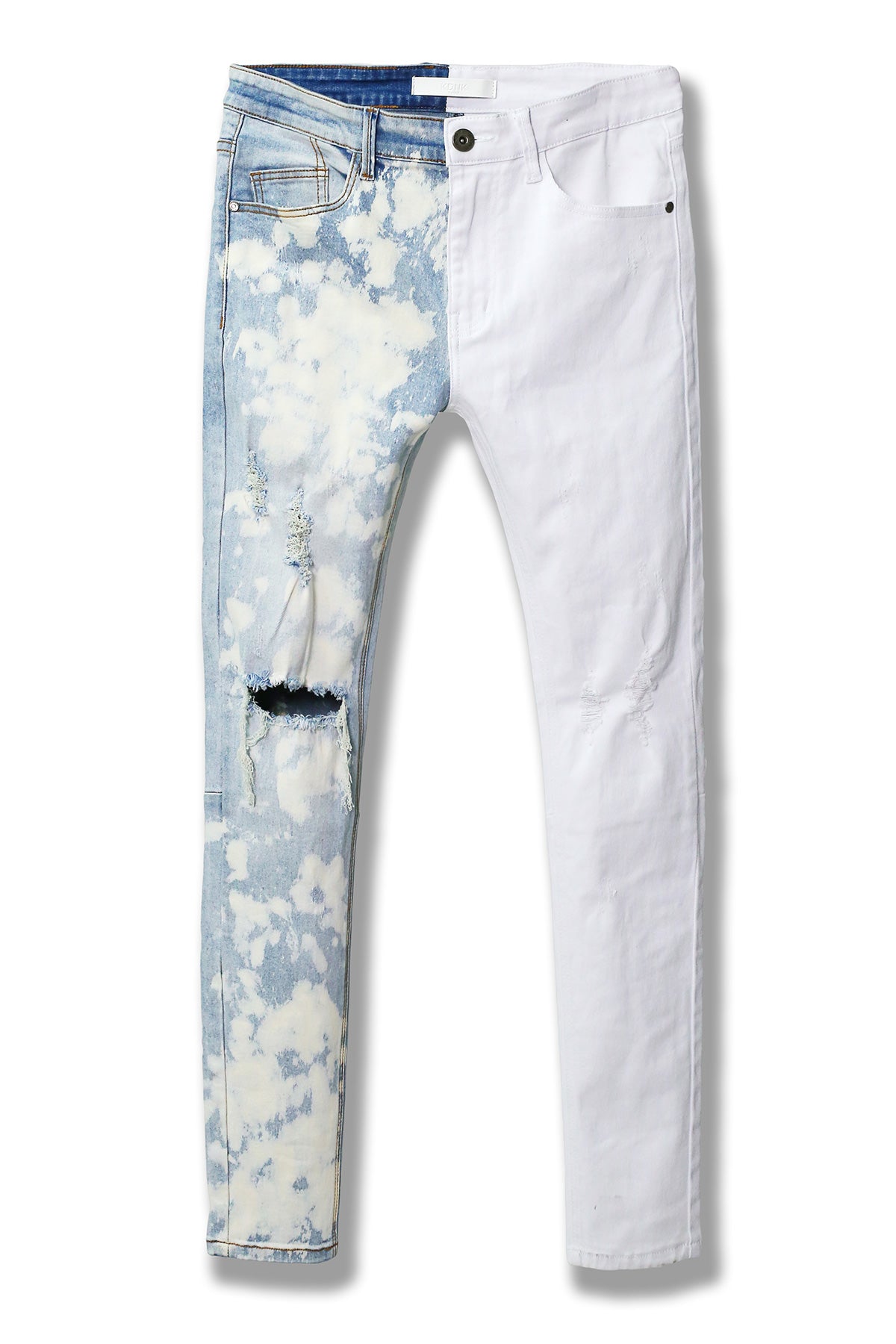 Bleached Contrast Jeans (White) (6612545994854)