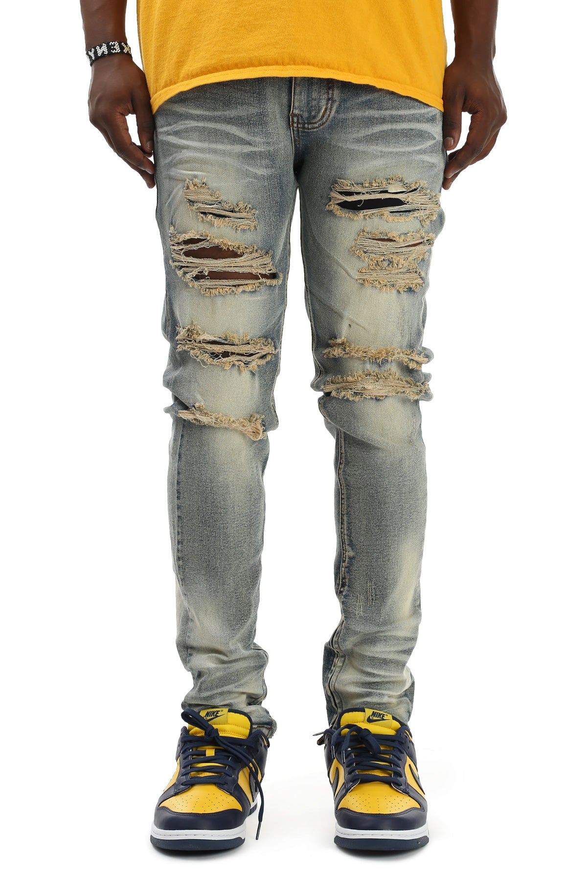 3D Crease Jeans (Vintage Medium Blue) (6647864688742)