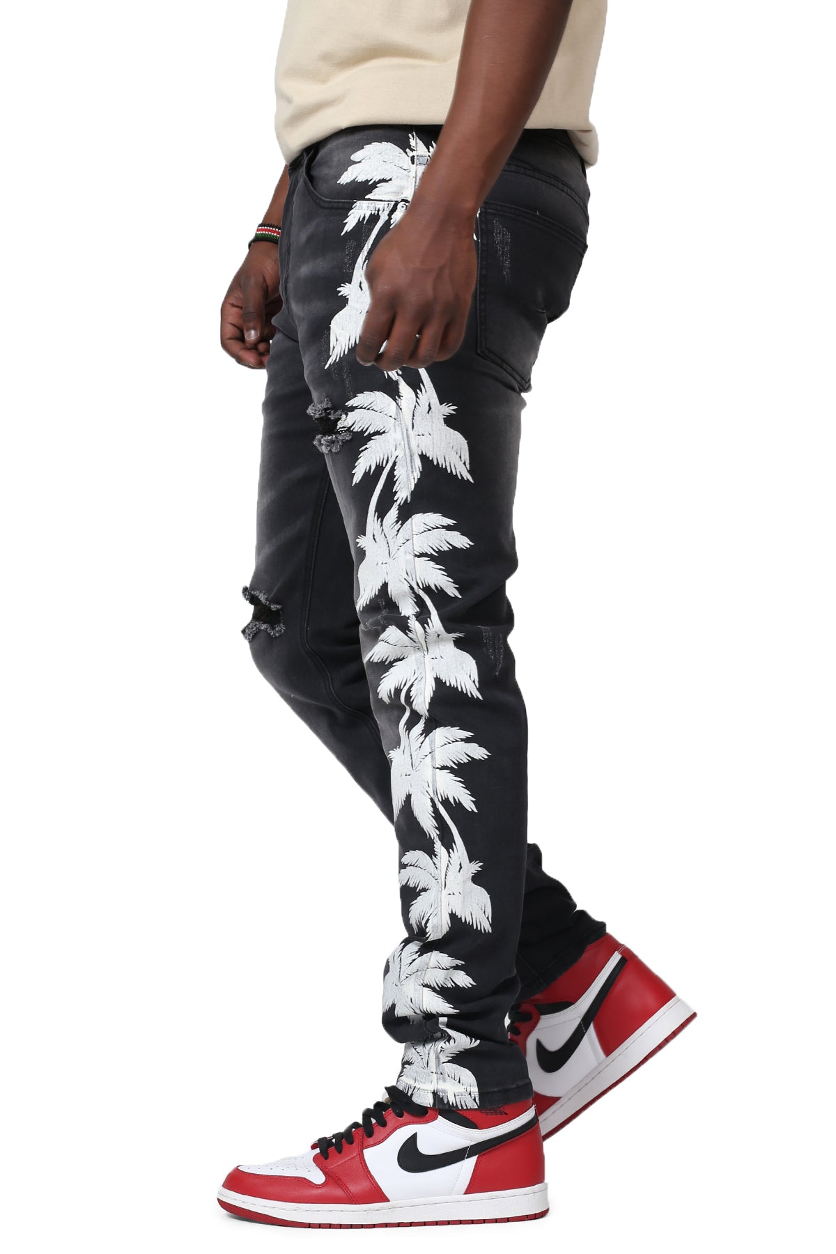 Palm Tree Jeans (Black) (6627537256550)