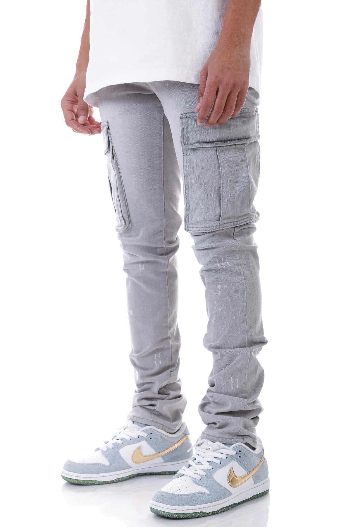 STACKED DOUBLE CARGO JEANS – KDNK
