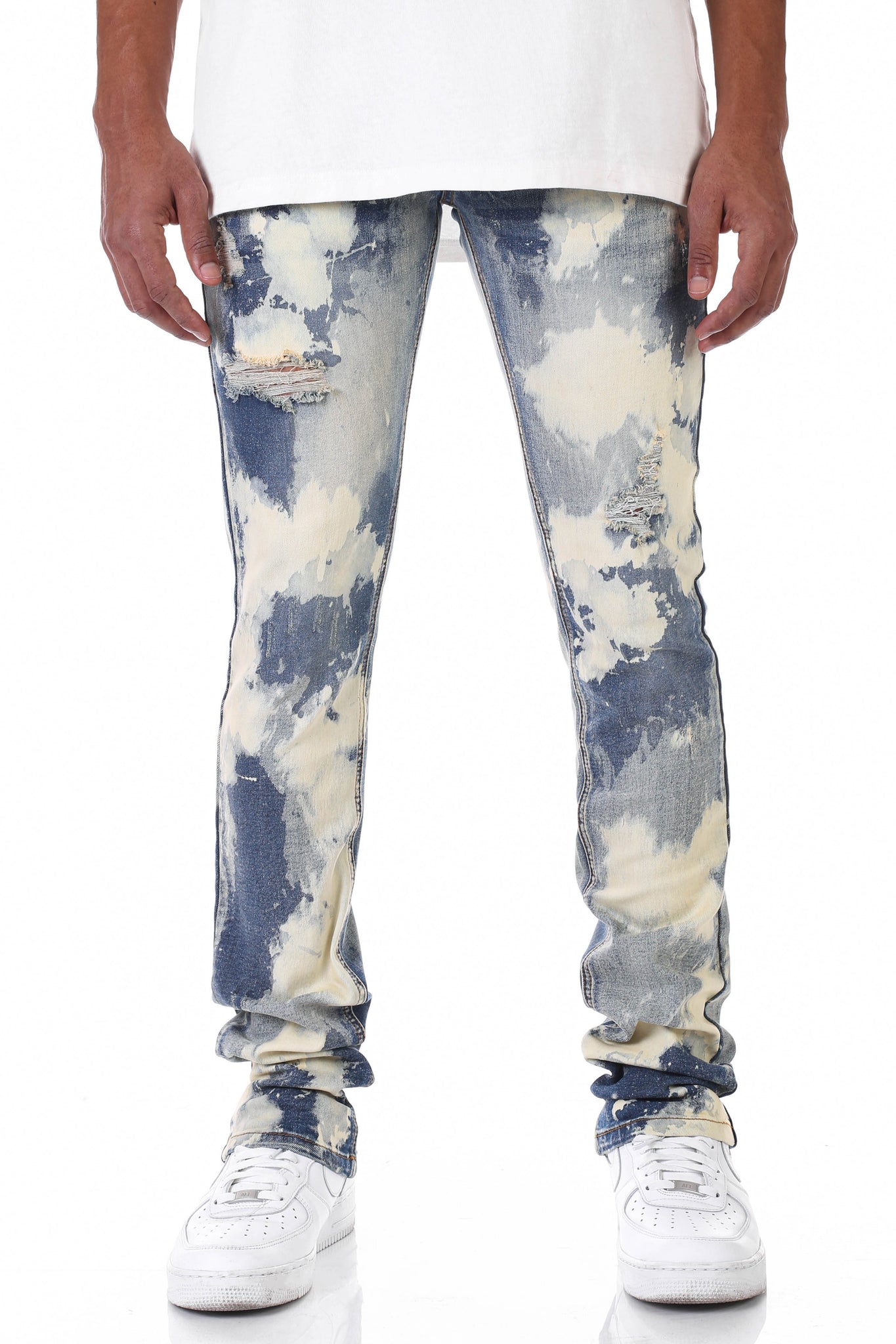 STACKED BLEACH JEANS