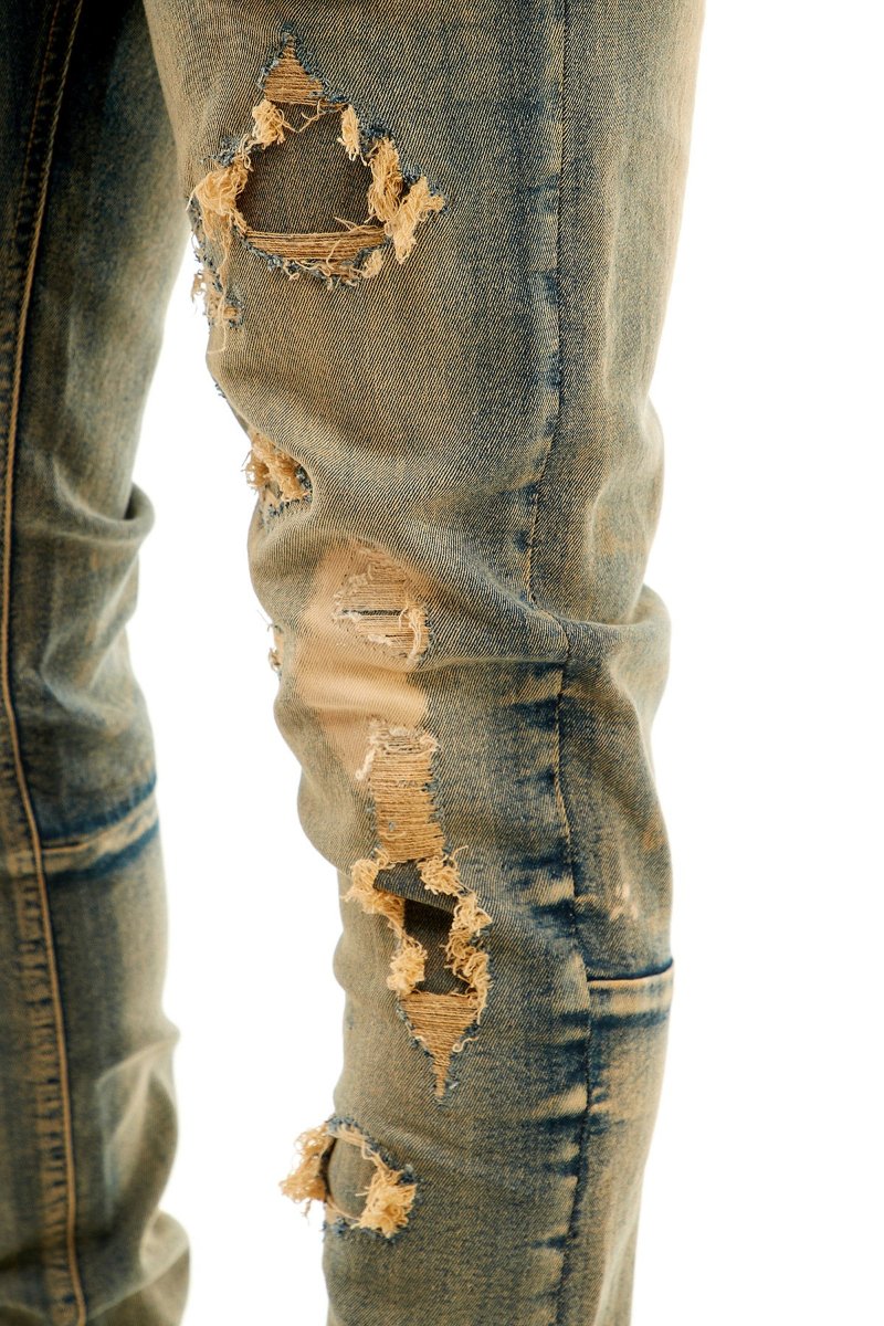 【BAON】Kelviny String Washing Denim Pants Key Denim Double Front Logger Pants - 38 x 30 - Walmart.com